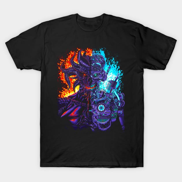 Robot vs Demon T-Shirt by albertocubatas